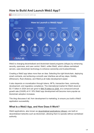 How to Build And Launch Web3 App?