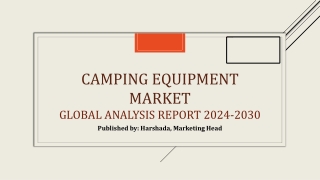 Camping Equipment Market Share, Size, and Forecast| 2024-2030