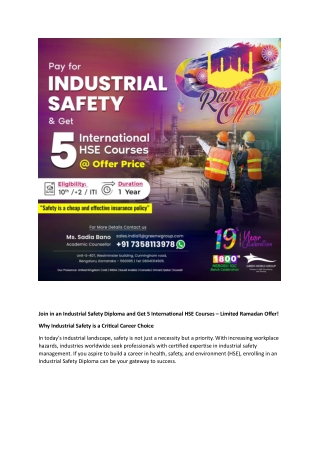 join in an industrial safety diploma