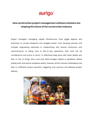How construction project management software solutions are shaping the future of the construction industry