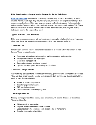Elder Care Services_ Comprehensive Support for Senior Well-Being