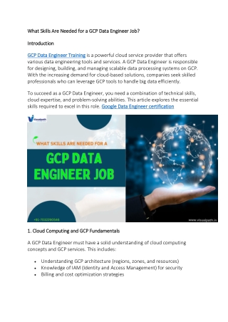 what skills are needed for a gcp data engineer
