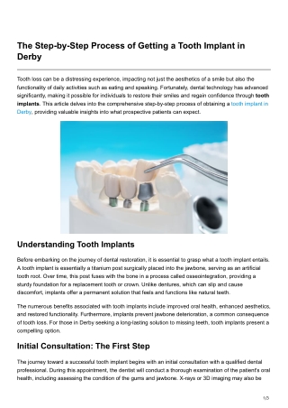 the step by step process of getting a tooth
