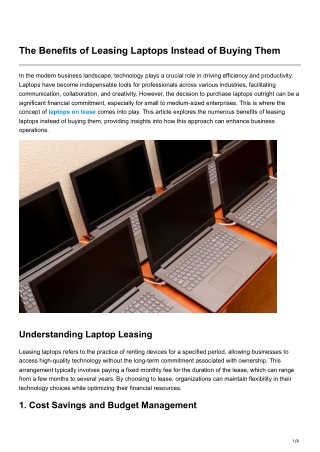 The Benefits of Leasing Laptops Instead of Buying Them