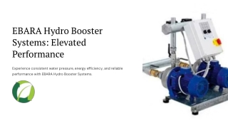 What are the advantages of using an EBARA Hydro Booster System?