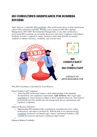 iso consulting s significance for business