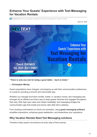 enhance your guests experience with text