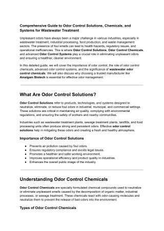 comprehensive guide to odor control solutions