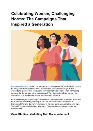 Celebrating Women, Challenging Norms_ The Campaigns That Inspired a Generation