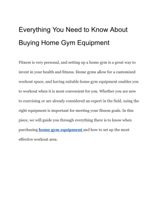 Home Gym Equipment- Lifeline Fitness