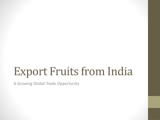 export fruits from india