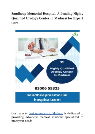 sandheep memorial hospital a leading highly