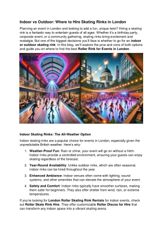 indoor vs outdoor where to hire skating rinks