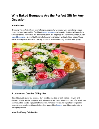Why Baked Bouquets Are the Perfect Gift for Any Occasion