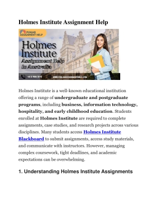 Holmes Institute Assignment Help