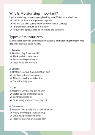 why is moisturizing important hydration