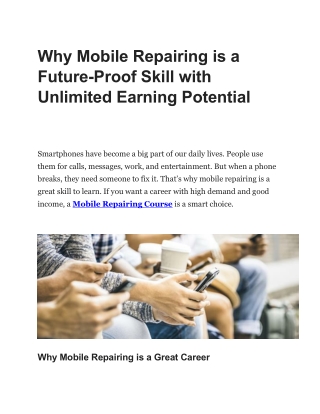 why mobile repairing is a future proof skill with