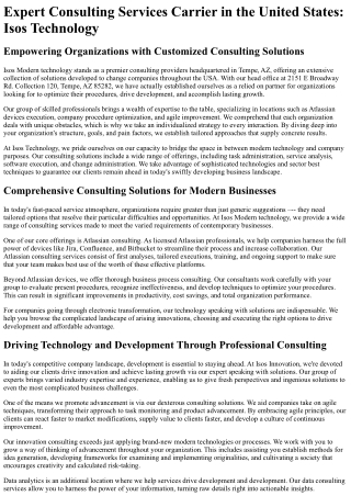 expert consulting services carrier in the united