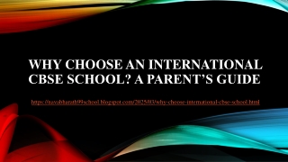 Why Choose an International CBSE School? A Parent’s Guide