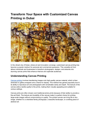 transform your space with customized canvas