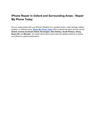 iPhone Repair in Oxford and Surrounding Areas - Repair My Phone Today
