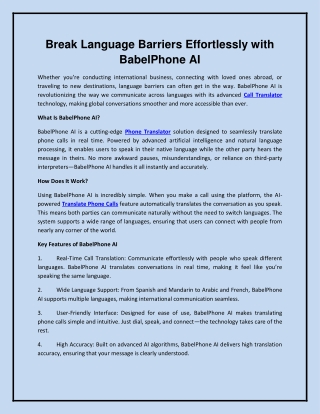 break language barriers effortlessly with