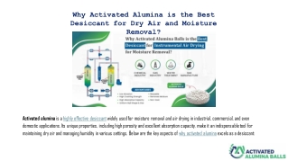 Why Activated Alumina is the Best Desiccant for Dry Air and Moisture Removal