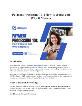 payment processing 101 how it works