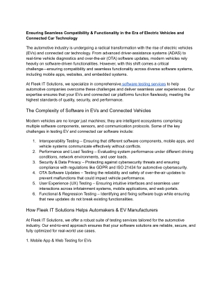 Ensuring Seamless Compatibility & Functionality in the Era of Electric Vehicles and Connected Car Technology (1)