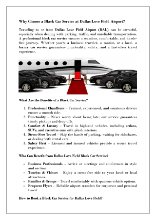 Dallas Love Field Airport Black Car Service