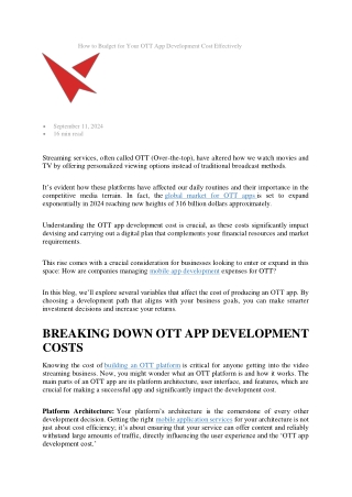 How Much Does OTT App Development Cost in 2024?