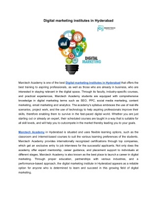 Digital marketing institutes in Hyderabad | Marctech Academy