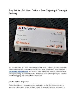 Buy Belbien Zolpidem online