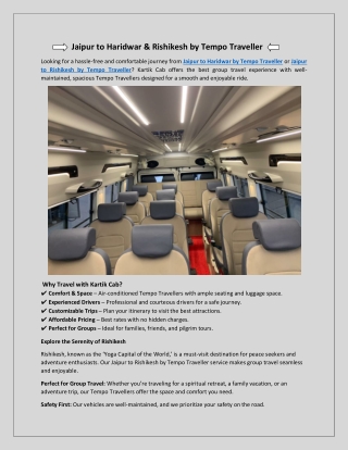 Jaipur to Haridwar & Rishikesh by Tempo Traveller