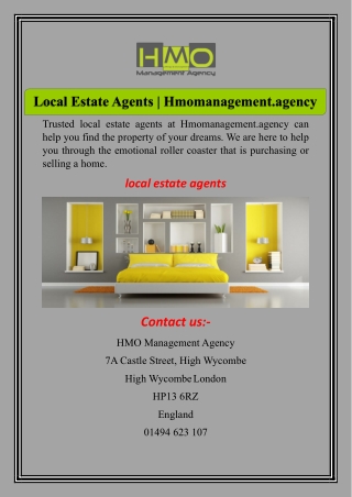 Local Estate Agents | Hmomanagement.agency