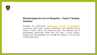 housekeeping services in bangalore expert