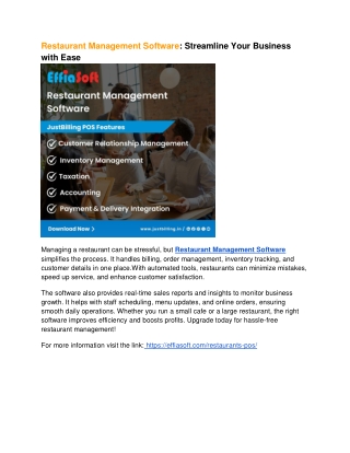 Restaurant Management Software