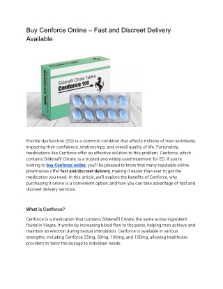 Buy Cenforce Online