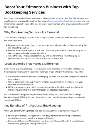 Boost Your Edmonton Business with Top Bookkeeping Services