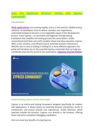 how can beginners kickstart testing with cypress