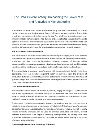 the data driven factory unleashing the power
