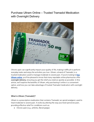 Buy Ultram Online