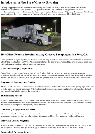 How Pitco Foods is Revolutionizing Grocery Shopping in San Jose, CA