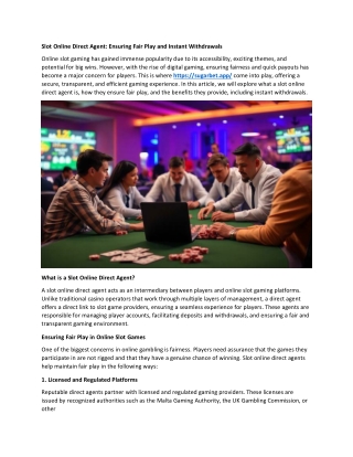 slot online direct agent ensuring fair play
