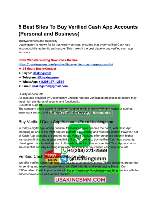 5 Best Sites To Buy Verified Cash App Accounts (Personal and Business)