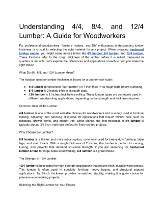 understanding 4 4 8 4 and 12 4 lumber a guide