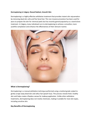 Dermaplaning in Calgary_ Reveal Radiant, Smooth Skin