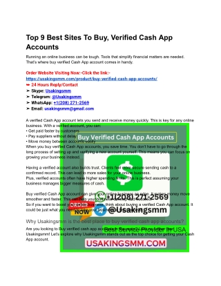 Top 9 Best Sites To Buy, Verified Cash App Accounts
