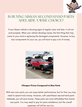 Is Buying Nissan Second Hand Parts Adelaide A Wise Choice