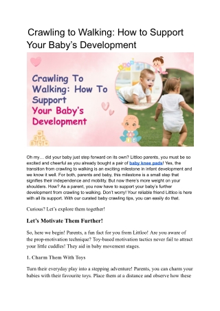 Crawling to Walking_ How to Support Your Baby’s Development